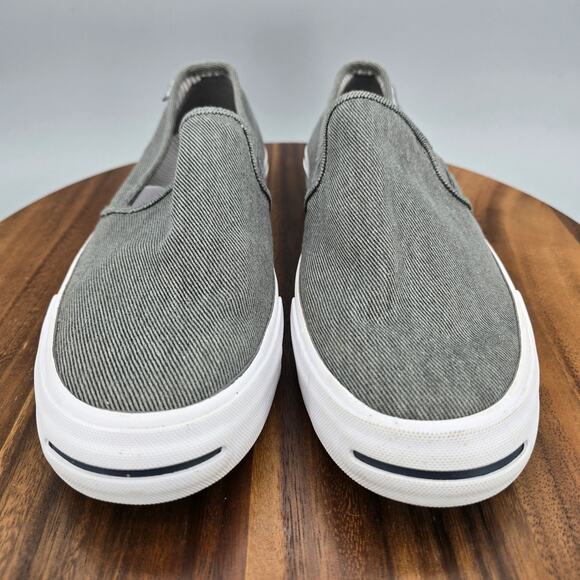 Converse Jack Purcell Shoes Men's 10.5 Gray Comfort Slip On Casual Sneakers - Picture 2 of 8